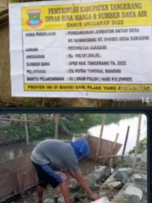 Proyek Jembatan Antar Desa Di Rawa Kidang Diduga Tidak Sesuai Spek ...